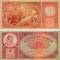 1929年捷克50克朗样钞一枚