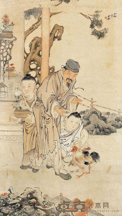 胡术 闲趣 立轴 <em>142×80cm</em>
