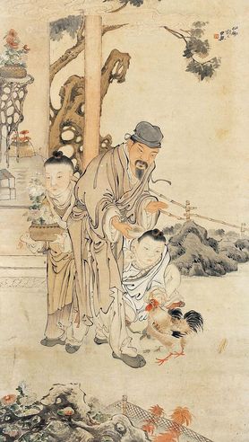 胡术 闲趣 立轴