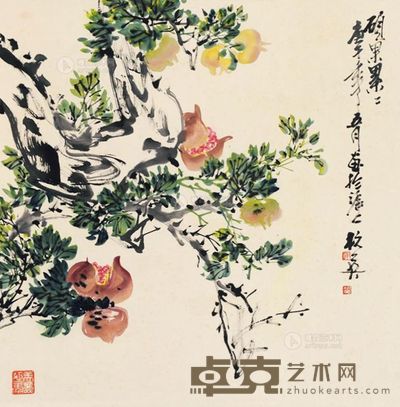 杭英 硕果累累 立轴 <em>68×66.5cm</em>