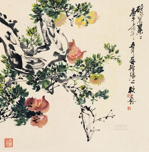 杭英 硕果累累 立轴