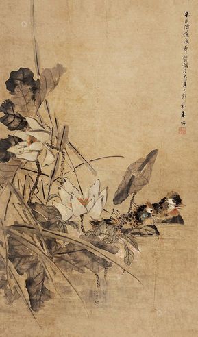 朱梦庐 （传） 鸳鸯 立轴