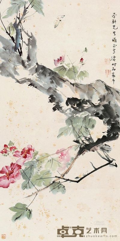 王雪涛 芙蓉蝴蝶 立轴 <em>69×34.5cm</em>
