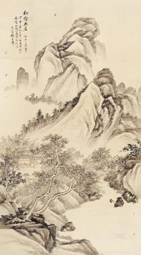 杨巨庵 钱定一 松壑幽屋 立轴