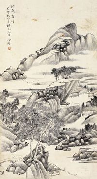 丁锡 烟岚雾嶂 立轴