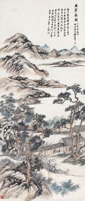 顾西津 1927年作 思寒斋图 立轴