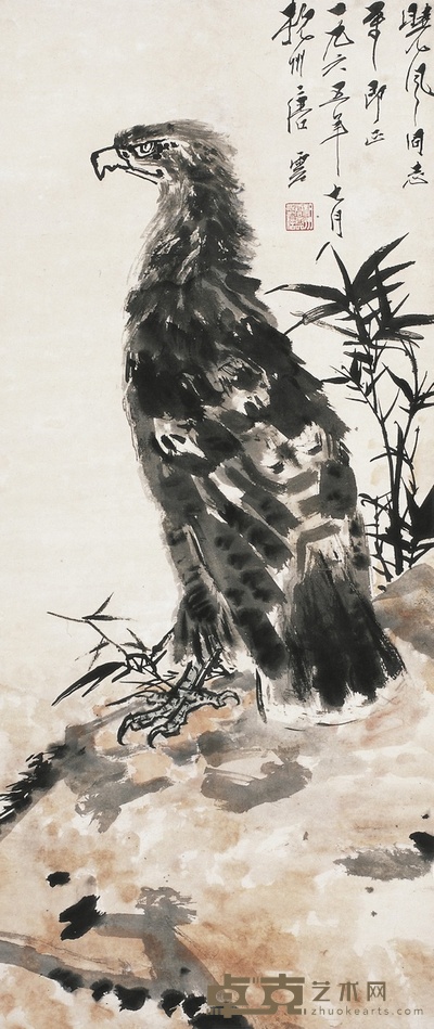 唐云 雄鹰图 133×56.5cm