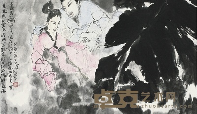杨善深 芭蕉话语图 32. 5×55cm
