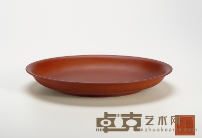 清乾隆·有斐堂制款朱泥赏盘 2.8×22.2cm