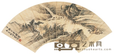 萧愻 溪泉清音图 19.5×54cm