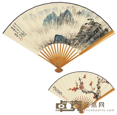 应野平 孔小瑜 黄山清凉台·红梅图 18×48cm