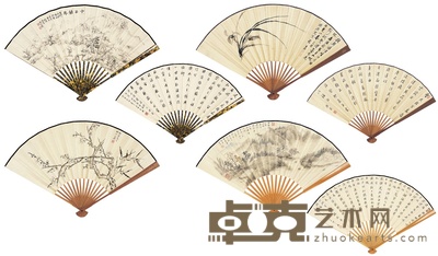 阮性山 黄洁 等三家山水·花卉 18×48cm17.5×50cm18×49cm17.5×48cm