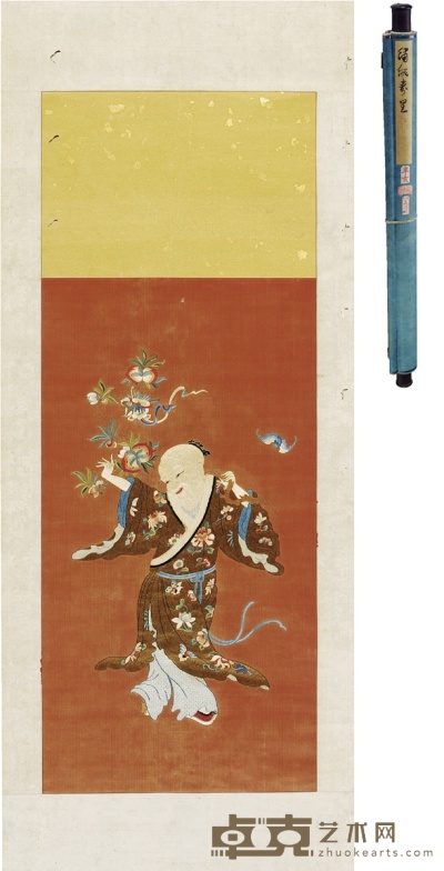 民国·刺绣寿星图 画心长：140cm 画心宽：54cm