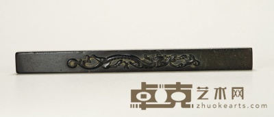 明·紫檀木雕龙纹镇纸 高：1.4cm 长：27cm 宽：2.4cm