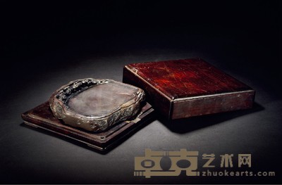 清·陈勲铭九如随形端砚 16.3×16.9×2.9cm