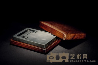 清·长方罗纹歙砚 20.7×14.2×2.6cm