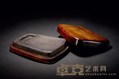 清·山水梅纹端砚 16×11.8×2.6cm