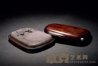 清·松纹随形端砚 17×12.5×1.9cm