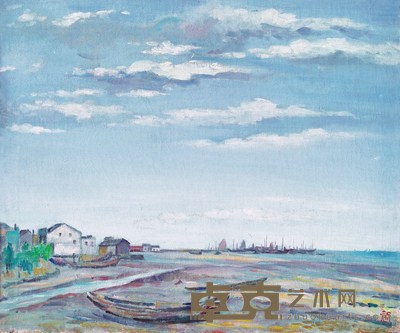 周碧初 渔港 46×56cm