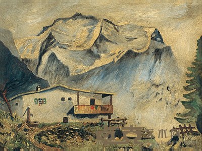 王济远 山边小屋 30×40cm