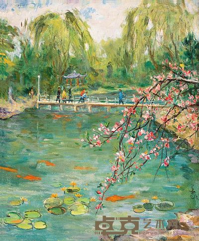 胡善馀 西湖一角 44×36cm