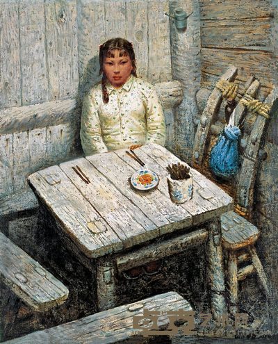 罗中立 山村小食店 73×59cm