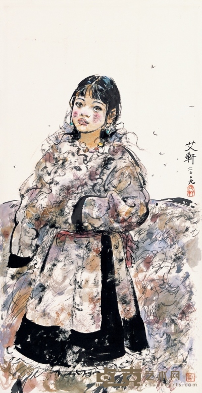 艾轩 藏族女孩 96×51cm