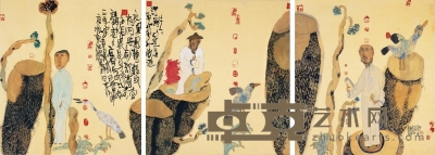 刘炜  临江仙（三联画） 62×55cm×3