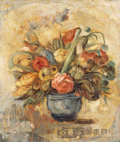 蒋丛忆 瓶花 72.5×60.5cm