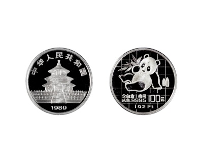 1989年熊猫1盎司铂金币