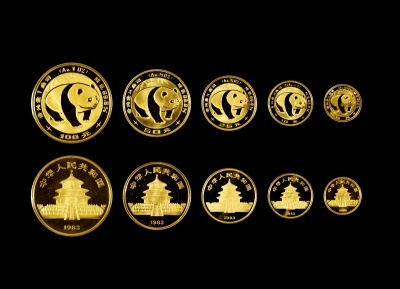 1983年熊猫金币一套五枚
