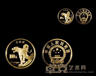 1989年珍稀动物第二组-华南虎纪念金币 重：8g 数量：1