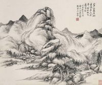 頋西津 丁未（1907年）作 雨后鸣泉 立轴