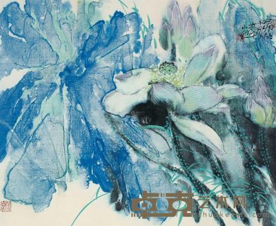 张志中 已卯(1999年)作 荷花 镜心 <em>64×75cm?</em>