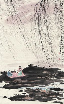 郑百重 宋人词意 立轴