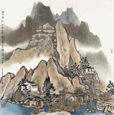 方骏 一双舟泊江南岸 68×68cm