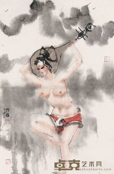 傅小石  反弹琵琶 66.5×44.5cm