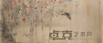 李金国 竹雀图 49×113cm