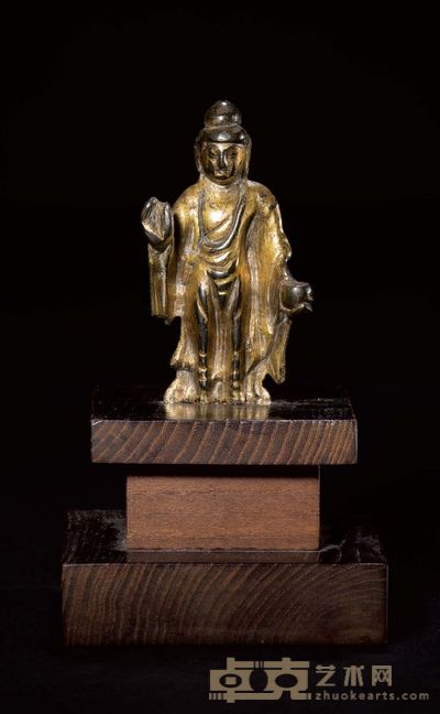 铜鎏金药师佛 高7 厘米