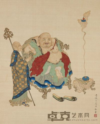 卜孝怀罗汉图 4 5×3 6 厘米