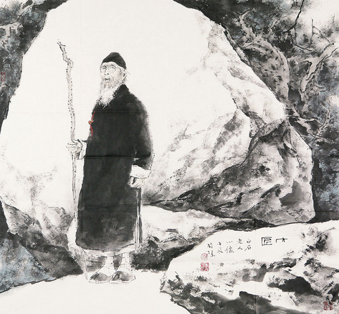 韩国榛 白石老人小像 软片