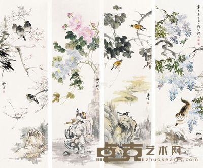 柳滨 花鸟 四屏立轴 <em>120×34cm×4</em>