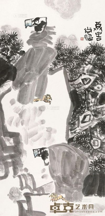 尚涛 松鹰图 立轴 <em>138×68cm</em>