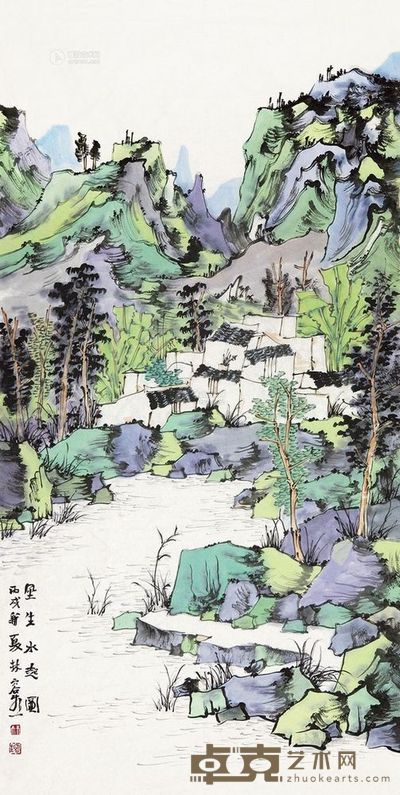 林容生 风声水起图 软片 <em>136×69cm</em>