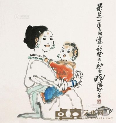 杨晓扬 母子图 软片 <em>69×69cm</em>