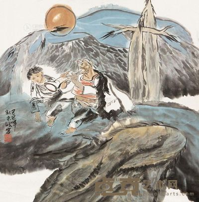 梁占岩 人物 镜片 <em>70×68cm</em>