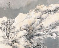 吴石僊 1895年作 溪山雪霁 镜心