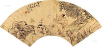 任伯年 丙戌（1886）年作 人物 扇片