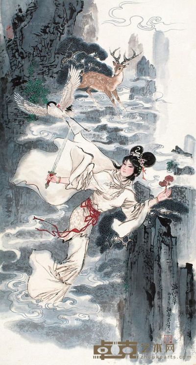 郑家声 丙子(1996)年作 盗仙草 镜片 <em>49×90cm</em>
