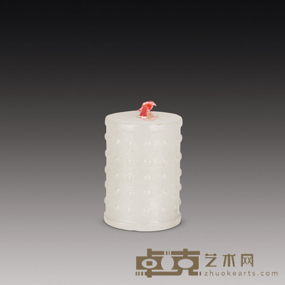 清 白玉乳钉纹勒子 H 24 cm